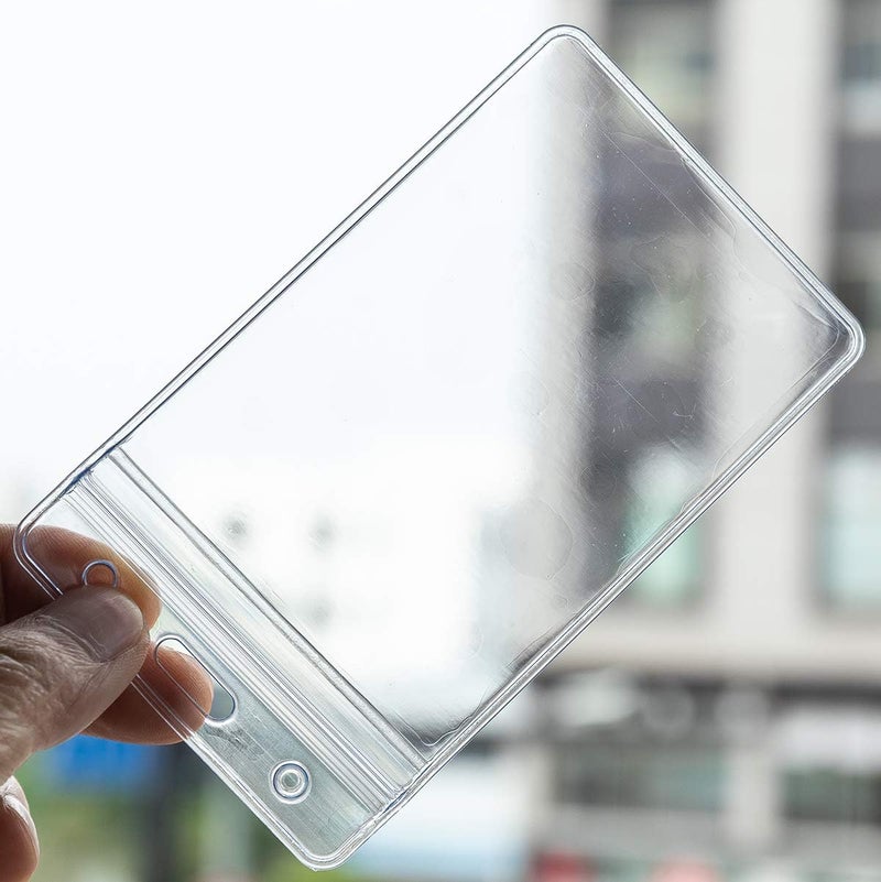 KingSom Vertical ID Badge Holders Sealable Waterproof Clear Plastic Holder, Fits RFID/Proximity/Badge Swipe Cards or Credit Card (20pcs) - Image 2