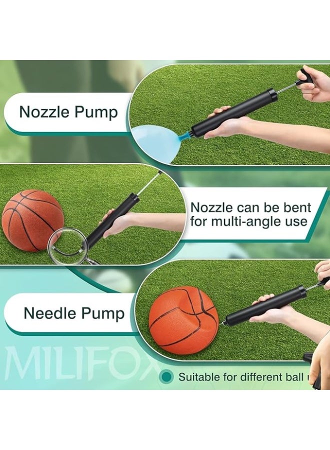 سبورت كيو مضخة كرات محمولة ممتازة من سبورت كيو - مضخة هواء يدوية عالية الضغط مع خرطوم مرن وفوهات متعددة لنفخ كرات القدم وكرة السلة والكرة الطائرة والبالونات والعوامات - حجم صغير محمول - Image 5