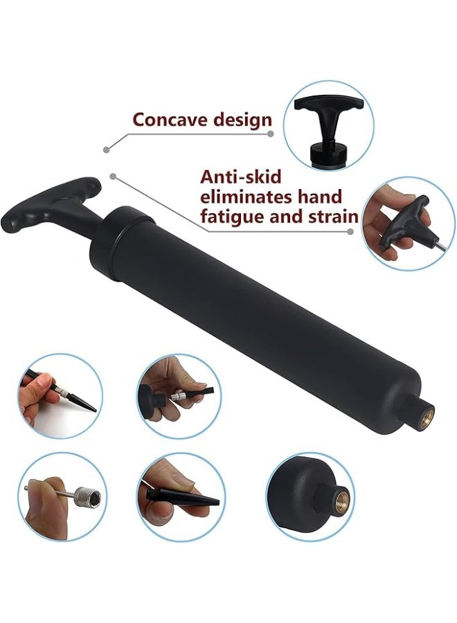 سبورت كيو مضخة كرات محمولة ممتازة من سبورت كيو - مضخة هواء يدوية عالية الضغط مع خرطوم مرن وفوهات متعددة لنفخ كرات القدم وكرة السلة والكرة الطائرة والبالونات والعوامات - حجم صغير محمول - Image 2