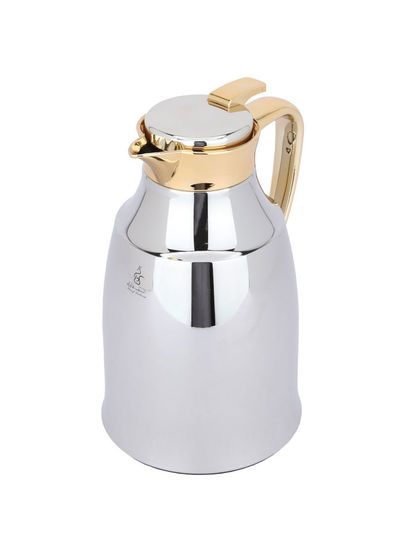 السيف غاليري ترمس الدرعية السيف غاليري، 1 لتر، بيد ذهبي، حافظة داخلية زجاج حراري، هيكل خارجي استيل - فضي - Image 1