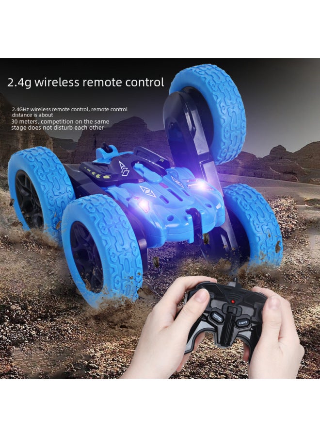 Children's Remote Control Toys Double-sided Flip Dump Truck Rechargeable Off-road Stunt Car Arm Swing Action-Color:Green Stunt Car-Proportion:1 Battery 【25 Minutes】】 - Image 2