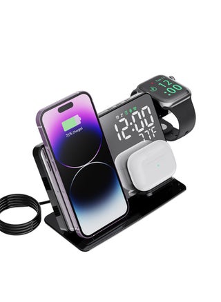 4-in-1 Wireless Charging Station with Digital Alarm Clock and Temperature Gauge - Compatible with iPhone 15/14/13/12, AirPods, Watch Ultra 9/8/7/6/5, and Galaxy S23-S7 - pzsku/Z4865FA5805548FA453E4Z/45/_/1696855444/86773bd3-50aa-403d-bbeb-a93bf123b4db