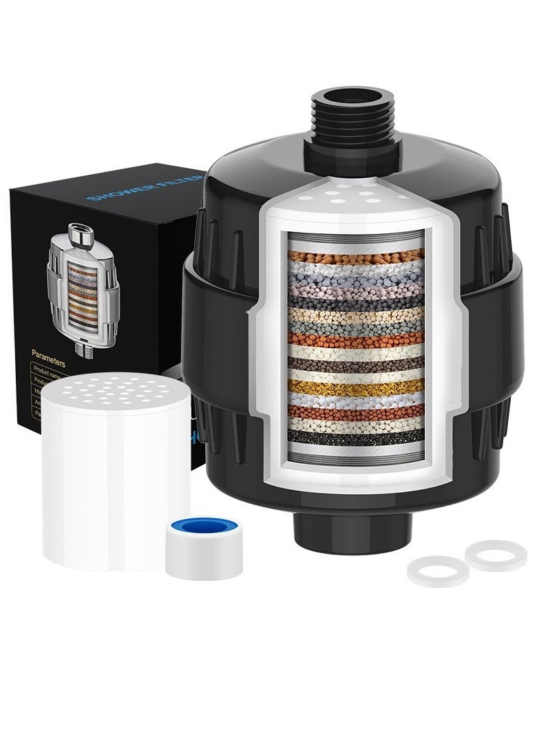 TAYRAN 20 Stage Shower Filter with Vitamin C E for Hard Water - High Output Filter to Remove Chlorine and Fluoride - 1 Cartridges Included -Consistent Flow Showerhead Filter  - Image 1
