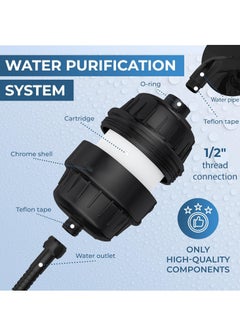 TAYRAN 20 Stage Shower Filter with Vitamin C E for Hard Water - High Output Filter to Remove Chlorine and Fluoride - 1 Cartridges Included -Consistent Flow Showerhead Filter  - Image 5
