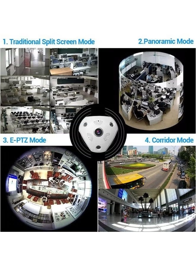 Generic 360° Panoramic Camera VR Wireless WiFi Surveillance Camera with Night Vision, Two-way Voice and Motion Detection  - Image 4