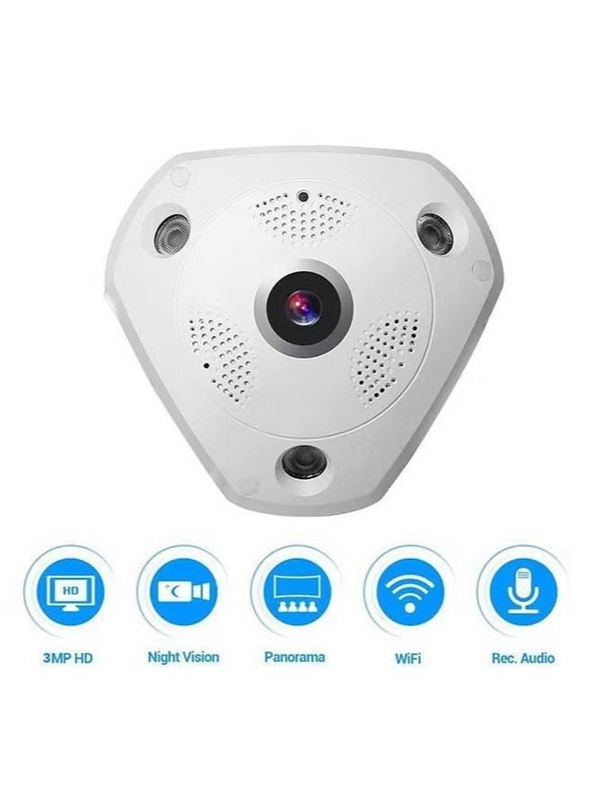Generic 360° Panoramic Camera VR Wireless WiFi Surveillance Camera with Night Vision, Two-way Voice and Motion Detection  - Image 5