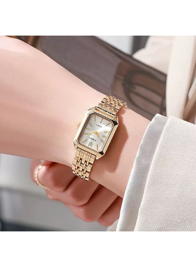 Women's Business Rectangle Quartz Watch Luxury Golden Fashion Analog Wrist Watch For Daily Life - Image 4