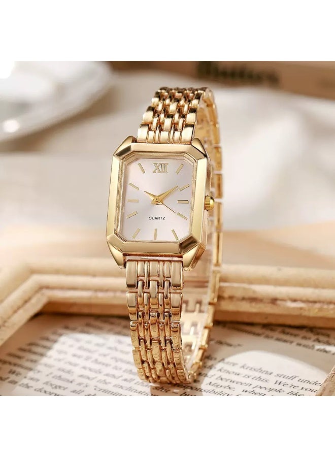 Women's Business Rectangle Quartz Watch Luxury Golden Fashion Analog Wrist Watch For Daily Life - Image 1