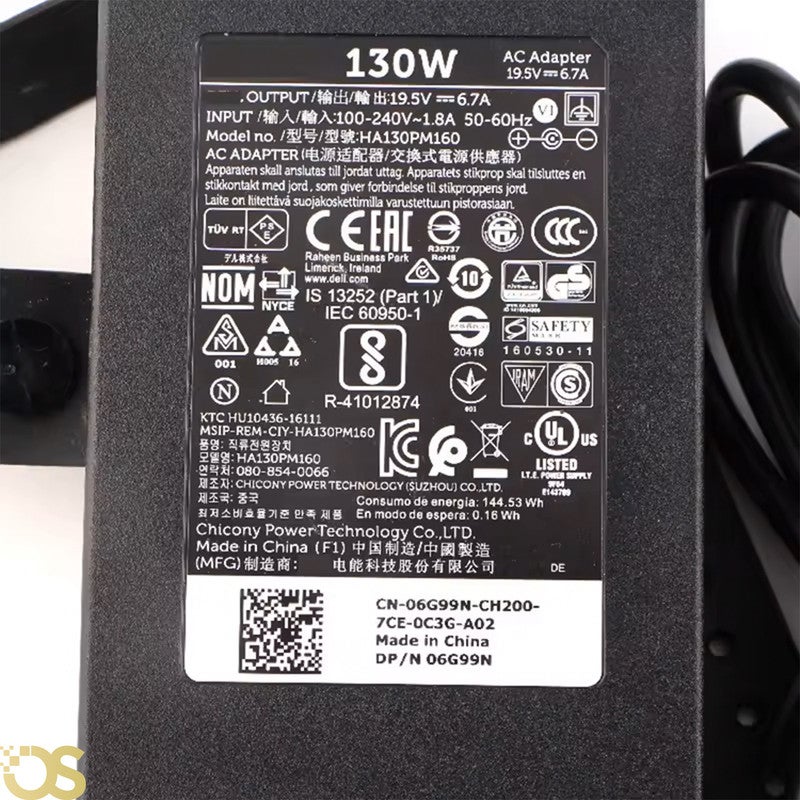 OS Laptop charger 130W compatible with Dell  Edition, comes with a connector size (7.4×5.0mm) PIN (7450), suitable for compatible devices with the same standard specifications, includes the adapter and AC power cable, safe, fast, and stable charging, with a 1-month warranty from OS STORE. - Image 3