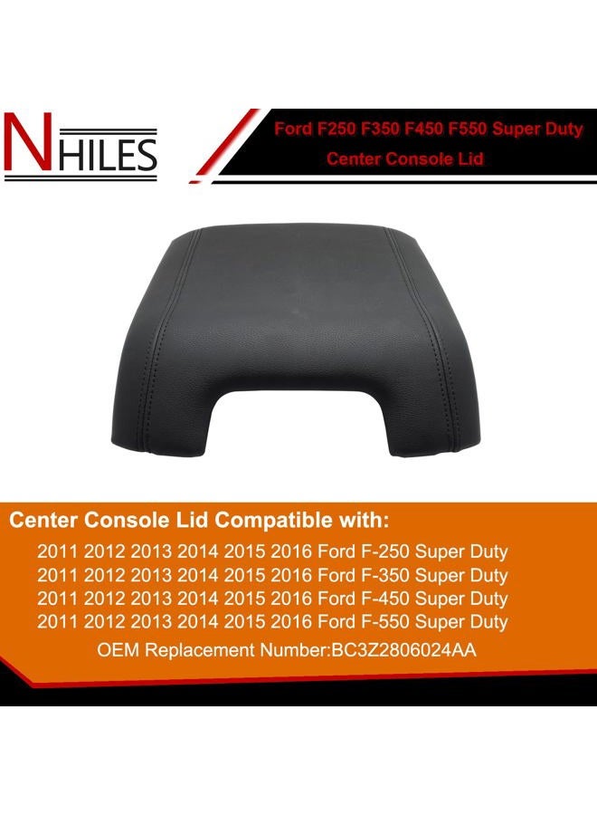 NHILES Black Center Console Lid Kit Replacement Compatible with Ford F-250 Super Duty F-350 Super Duty F-450 Super Duty F-550 Super Duty 2011 2012 2013 2014 2015 2016 Replaces# BC3Z2806024AA - Image 2
