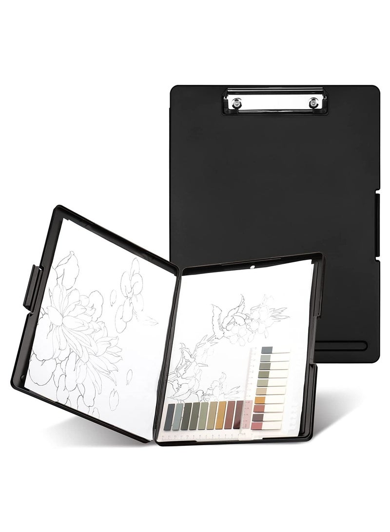 SYOSI حافظة ملفات A4 مع مشبك، حافظة تخزين مع مشبك منخفض، حافظة تخزين بفتحة جانبية، حافظة مائية للممرضات، حافظة A4 مع تخزين لوازم المكتب - Image 1