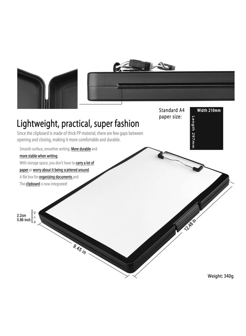 SYOSI حافظة ملفات A4 مع مشبك، حافظة تخزين مع مشبك منخفض، حافظة تخزين بفتحة جانبية، حافظة مائية للممرضات، حافظة A4 مع تخزين لوازم المكتب - Image 2