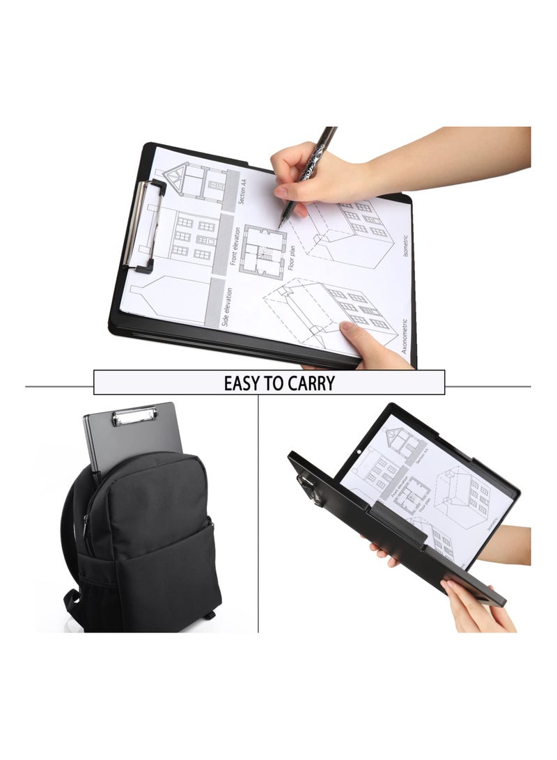 SYOSI حافظة ملفات A4 مع مشبك، حافظة تخزين مع مشبك منخفض، حافظة تخزين بفتحة جانبية، حافظة مائية للممرضات، حافظة A4 مع تخزين لوازم المكتب - Image 3