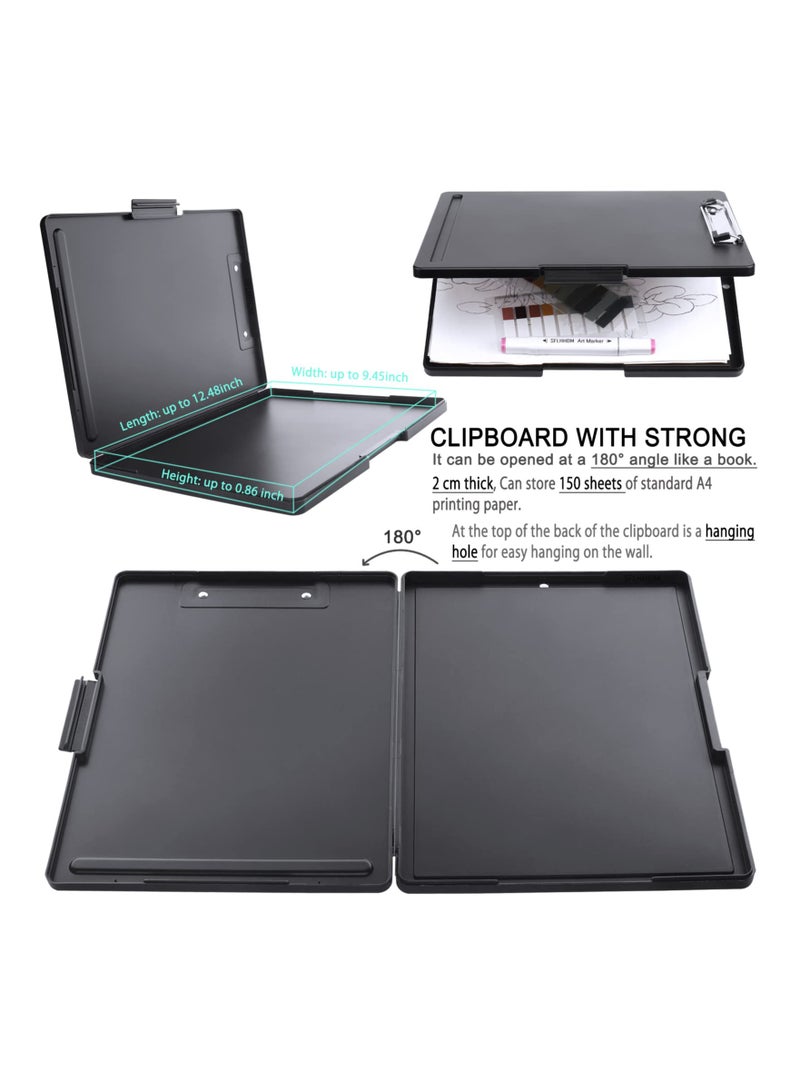 SYOSI حافظة ملفات A4 مع مشبك، حافظة تخزين مع مشبك منخفض، حافظة تخزين بفتحة جانبية، حافظة مائية للممرضات، حافظة A4 مع تخزين لوازم المكتب - Image 4