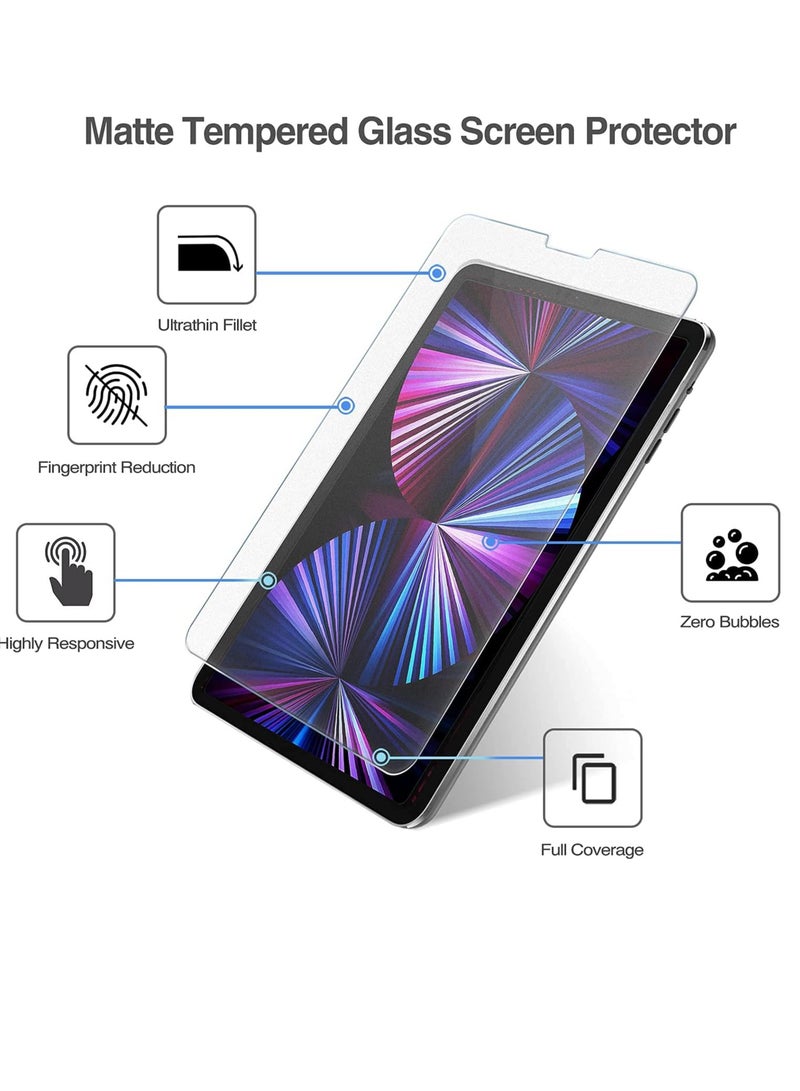 Procases Matte Screen Protector for iPad Pro 11 Inch Anti Fingerprint Matte Tempered Glass Screen Film Guard Screen Protector - Image 3