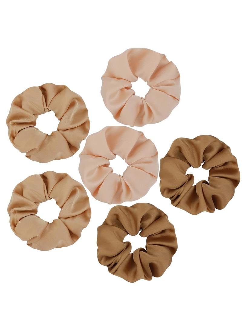 Panleding - Soft Satin Scrunchies for Women, Non Slip, No Damage Scrunchies Hair Ties, Pack of 6 - Image 1