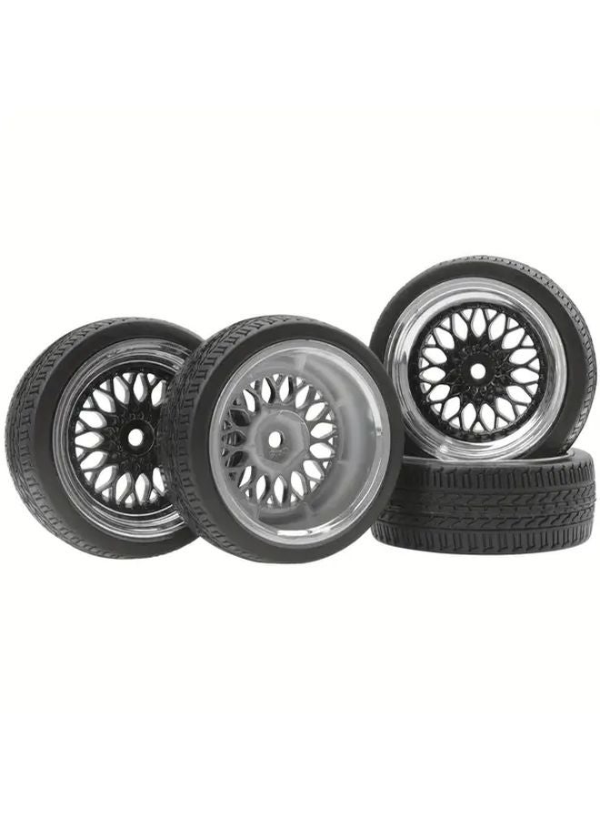 AIYIHOBBY 1 10 On Road RC Tires Wheel Set 66mm OD 12mm Hex Plastic Rims Black Synthetic Rubber Tires - Image 4