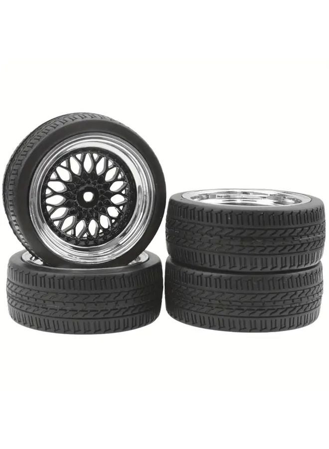 AIYIHOBBY 1 10 On Road RC Tires Wheel Set 66mm OD 12mm Hex Plastic Rims Black Synthetic Rubber Tires - Image 3