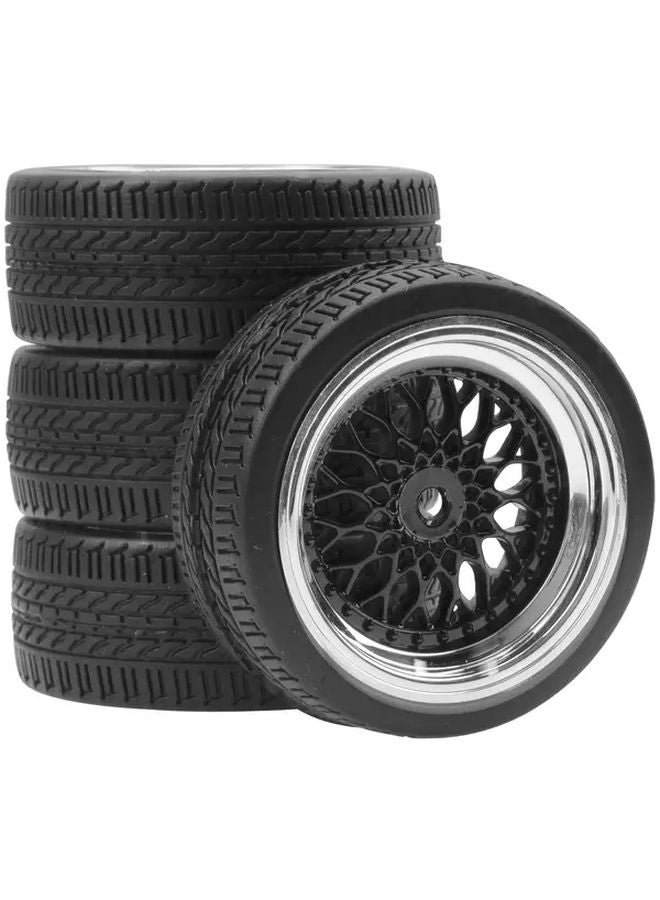 AIYIHOBBY 1 10 On Road RC Tires Wheel Set 66mm OD 12mm Hex Plastic Rims Black Synthetic Rubber Tires - Image 2
