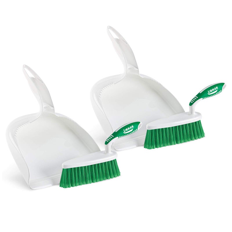 Libman 00095 Dust Pan and Brush Set Green and White 2 Piece