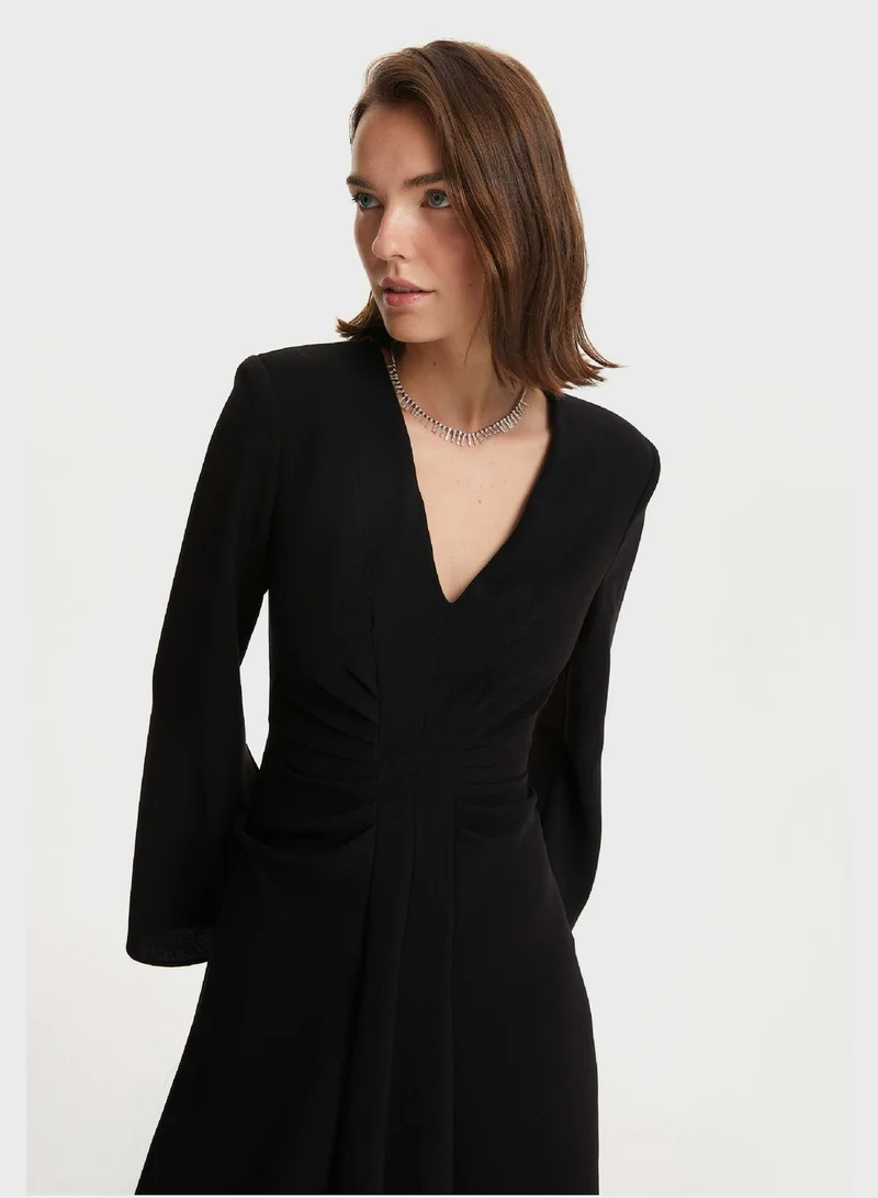 Nocturne V-Neck Ruched Waist Dress