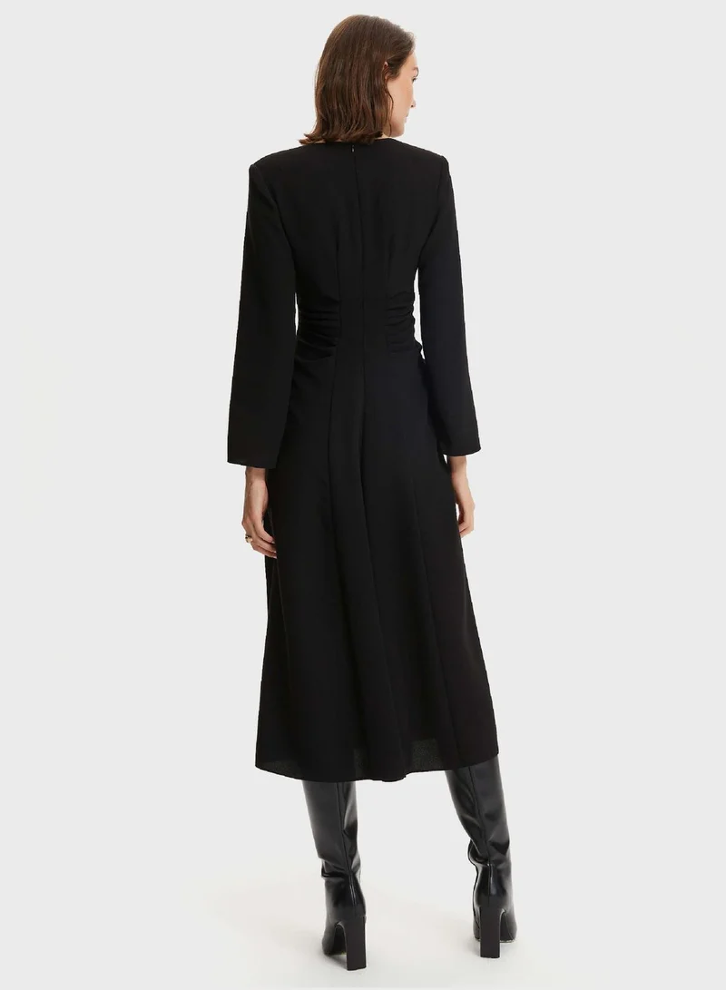 Nocturne V-Neck Ruched Waist Dress