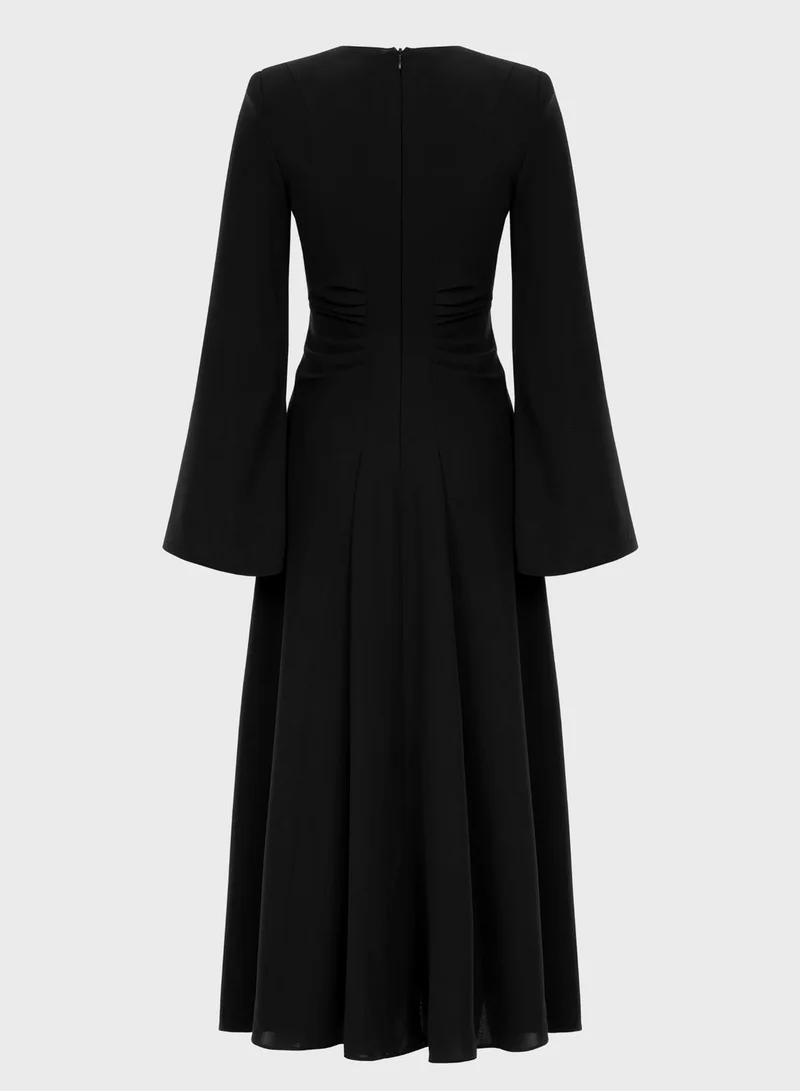 Nocturne V-Neck Ruched Waist Dress