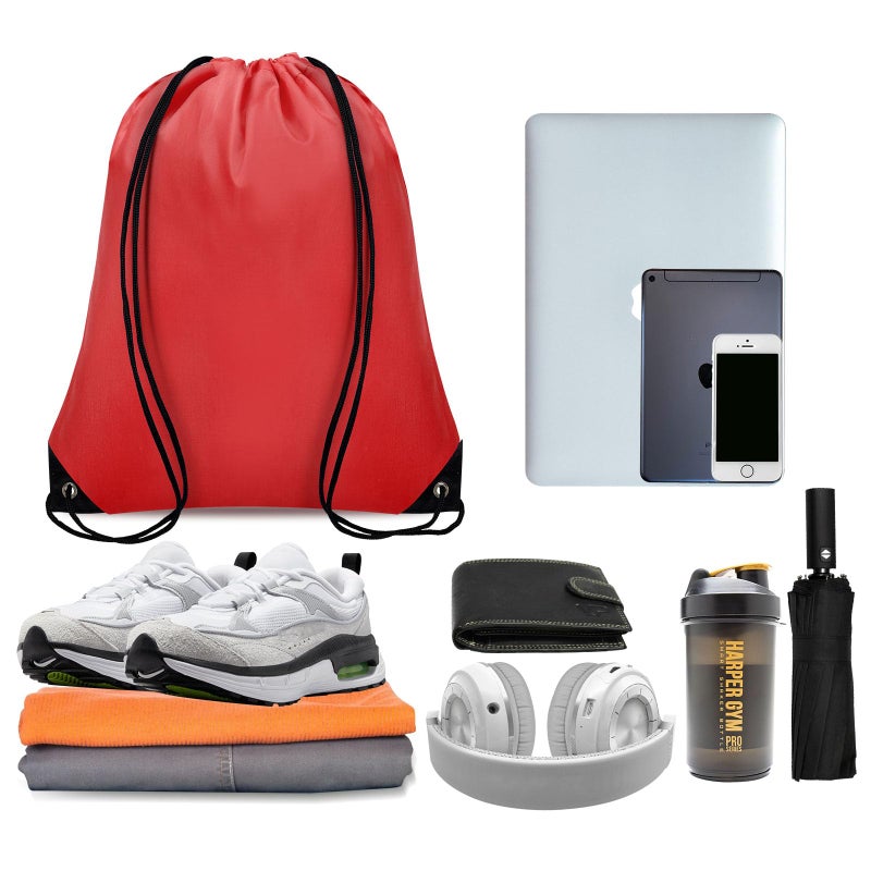 Grneric 50Pcs Drawstring Backpack Bulk Cinch Bag, Drawstring Bags Polyester for Gym Sports Beach Party Trip (10 Colors) - Image 4