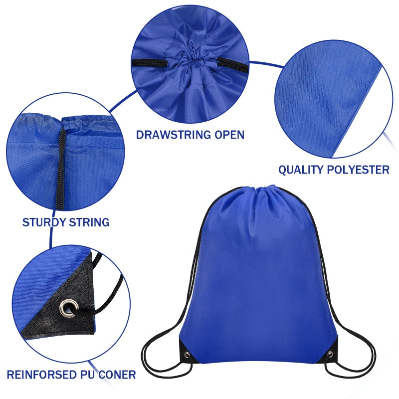 Grneric 50Pcs Drawstring Backpack Bulk Cinch Bag, Drawstring Bags Polyester for Gym Sports Beach Party Trip (10 Colors) - Image 5