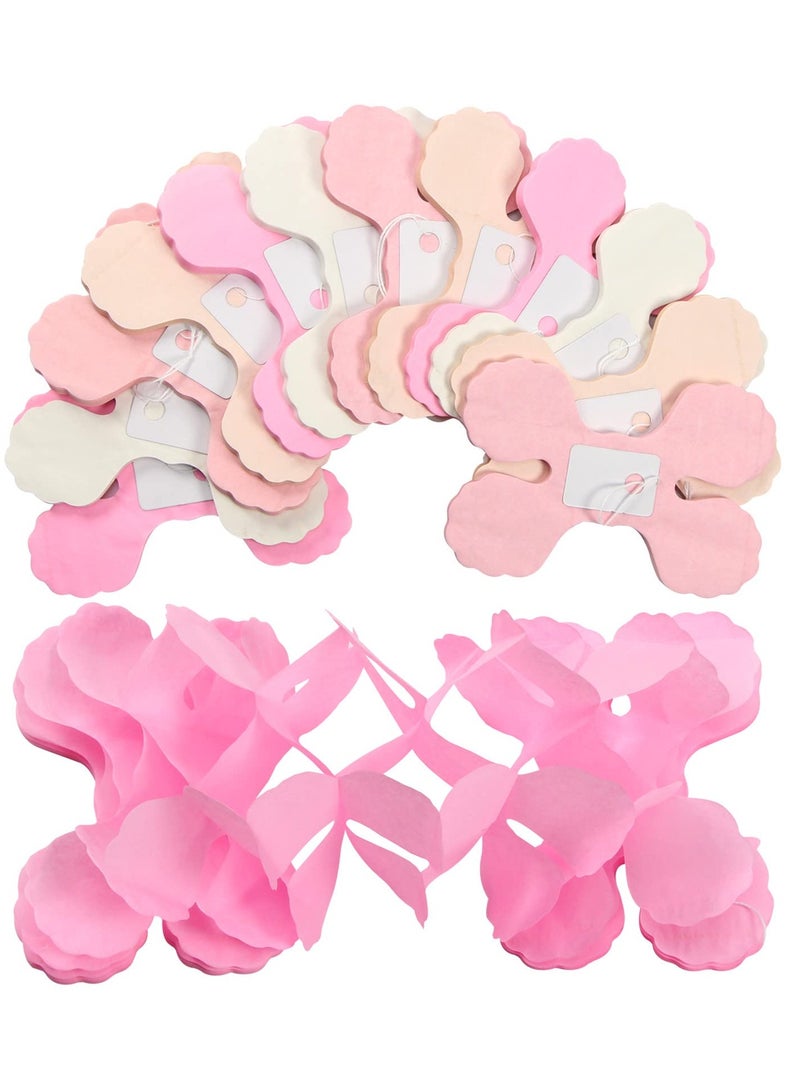 Peach Party Decoration Flutter Garland,Paper Pull Party Banner Pink and White,For Couple Confession Day Clover Hanging Banner,Wedding Girl Birthday Bride Wedding Engagement Party Decoration - Image 3