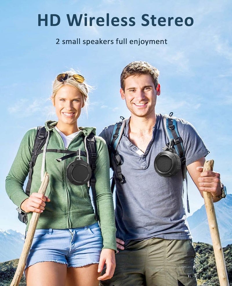 Kunodi Outdoor Waterproof Bluetooth Speaker, Wireless Portable Mini Shower Travel Speaker with Subwoofer, Enhanced Bass, Built in Mic for Sports, Pool, Beach, Hiking, Camping - Image 4