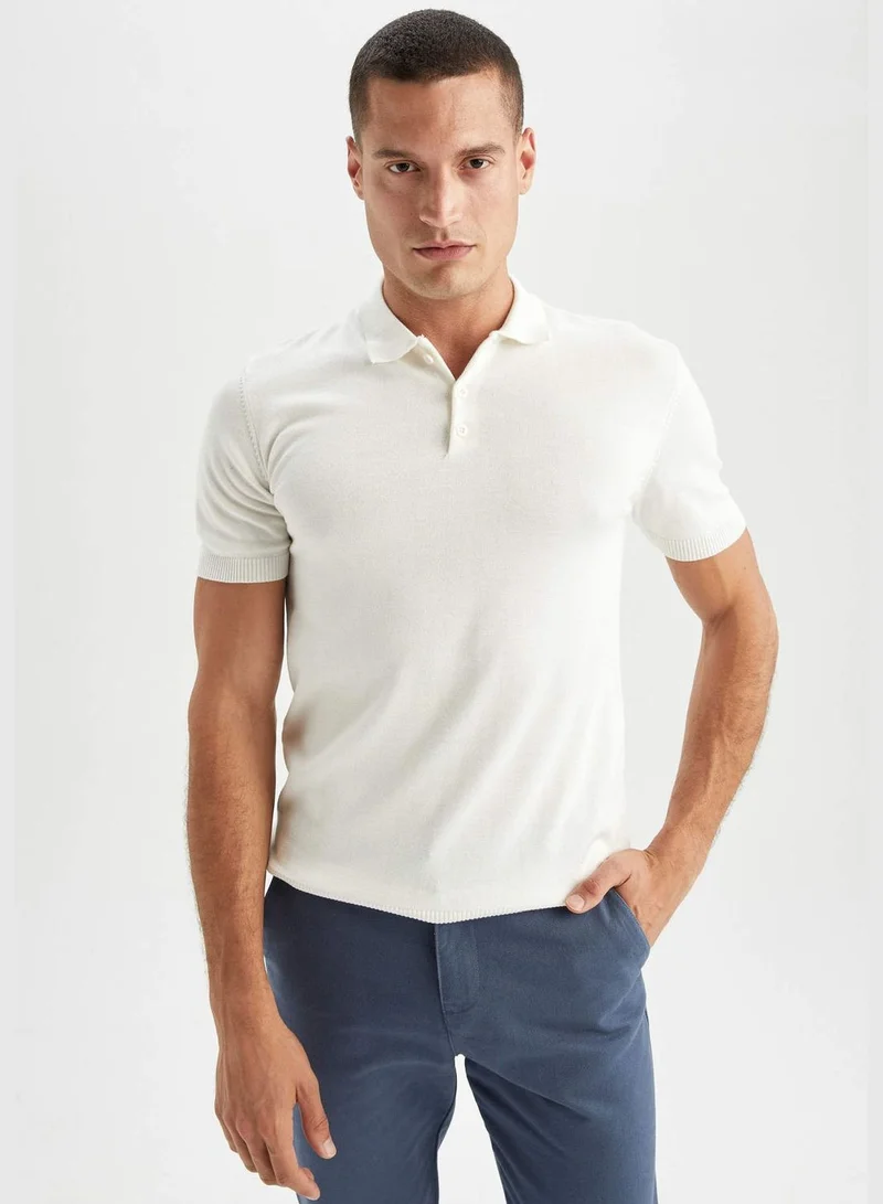 DeFacto Man Slim Fit Polo Neck Short Sleeve Tricot Polo T-Shirt