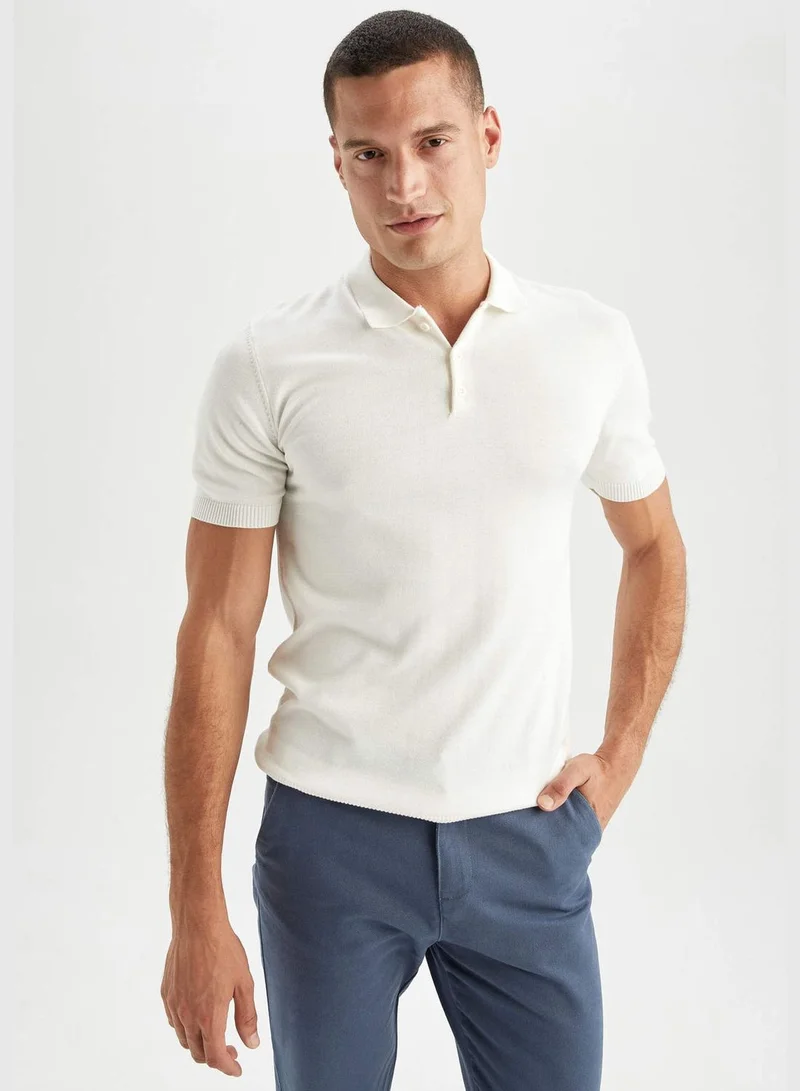 DeFacto Man Slim Fit Polo Neck Short Sleeve Tricot Polo T-Shirt