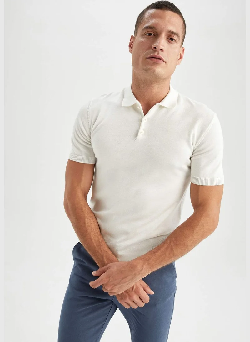 DeFacto Man Slim Fit Polo Neck Short Sleeve Tricot Polo T-Shirt