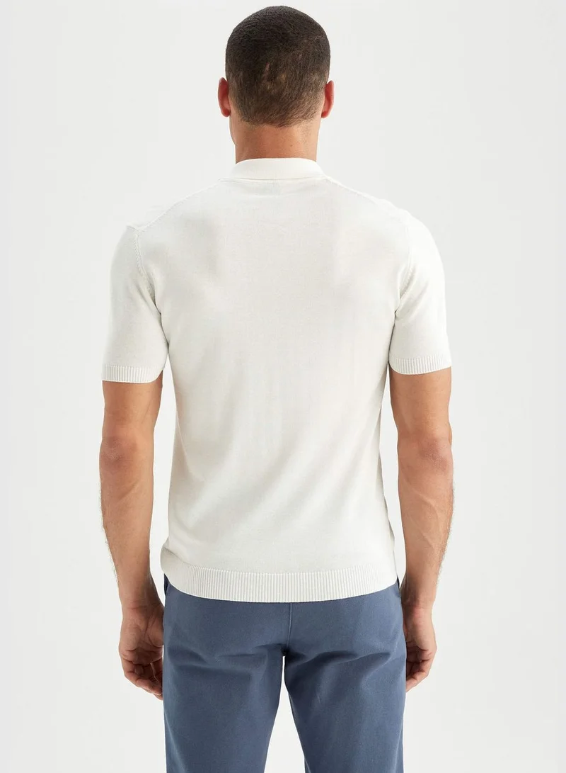 DeFacto Man Slim Fit Polo Neck Short Sleeve Tricot Polo T-Shirt