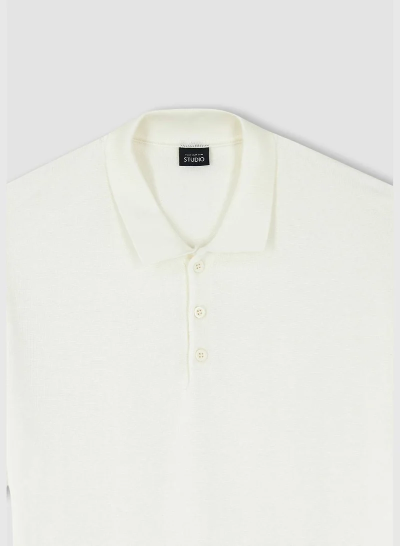 DeFacto Man Slim Fit Polo Neck Short Sleeve Tricot Polo T-Shirt