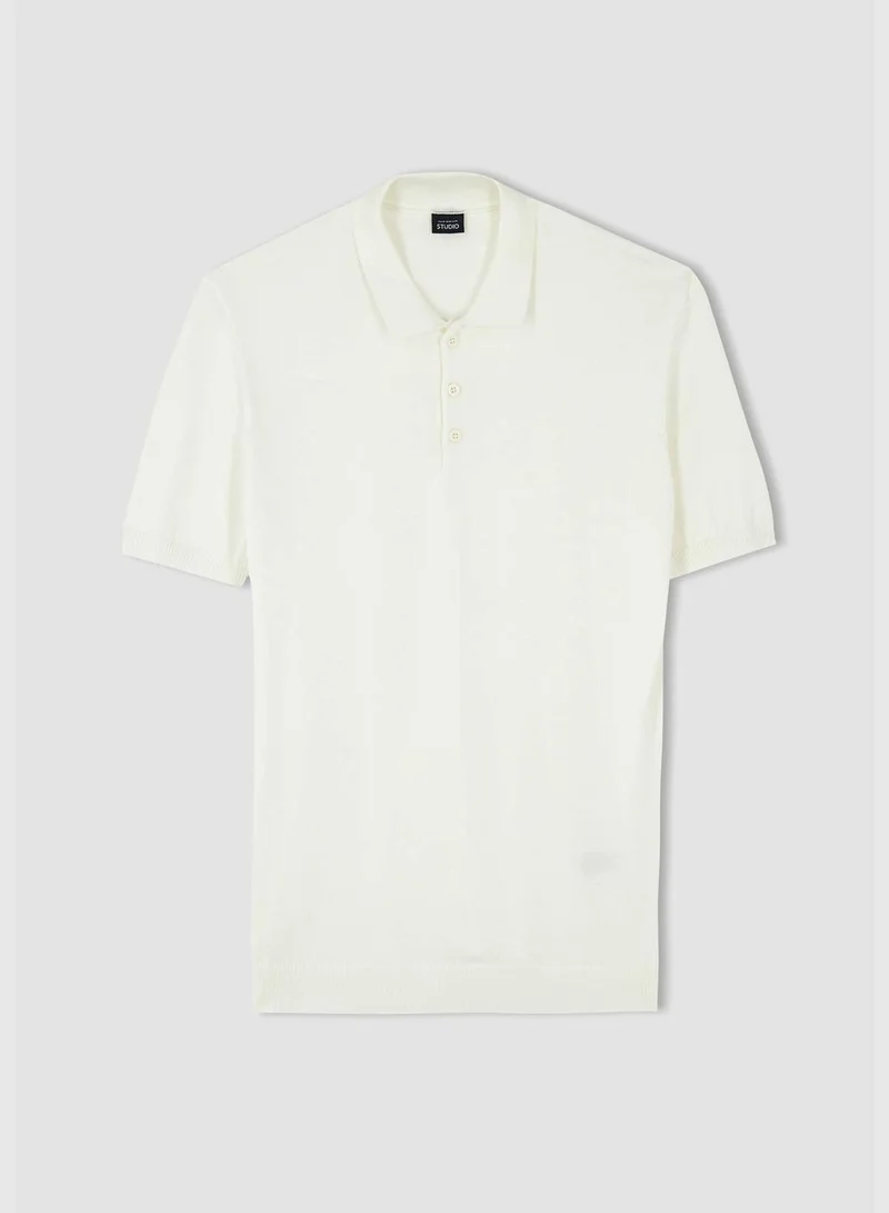DeFacto Man Slim Fit Polo Neck Short Sleeve Tricot Polo T-Shirt