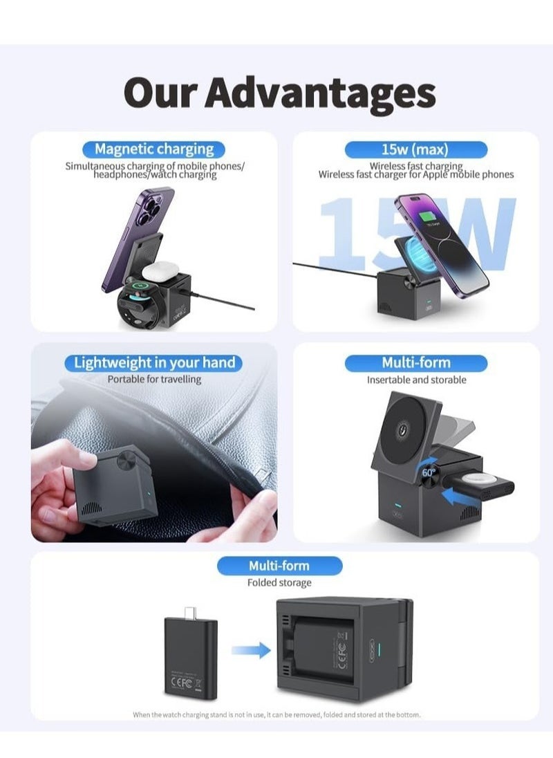 Generic - NEW 3-in-1 Charging Station: Simultaneously Charge Your iPhone, Apple Watch, and AirPods – Compact and Versatile Design to Reduce Desk Clutter - Image 1