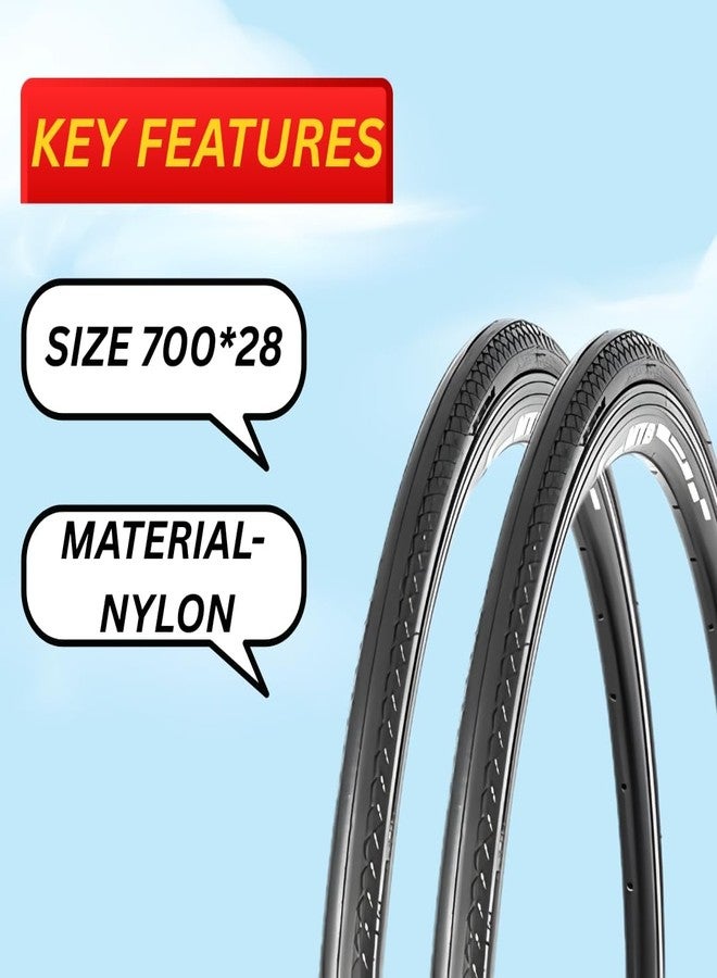 FCCRACING Ralson 700 * 28C Bicycle Tyres | Nylon Cycle Tyre | Durable Grip & Smooth Cornering Tyre | Bicycle Tyre | Pack of 2 - Image 3