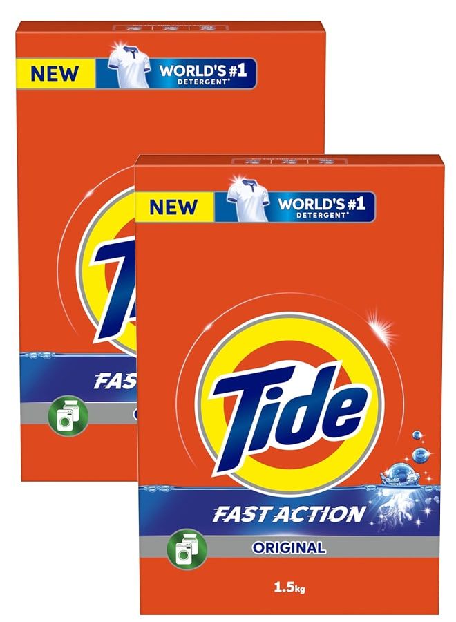 Tide Fast Action Laundry Detergent Powder 2x1.5 KG