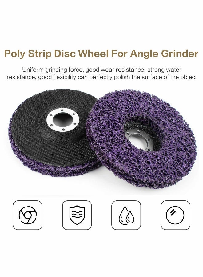 Strip Disc Rust Removal Wheel 125mm Polishing Poly Discs Removes Strips Paint Remover Clean for Angle Grinder Abrasive Tool (2Pack)  - Image 4