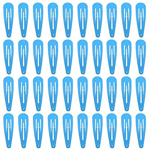 PIDOUDOU 40 Counts Colorful Metal Snap Hair Clips 2 Inch Barrettes for Women Accessories (teal) - Image 1