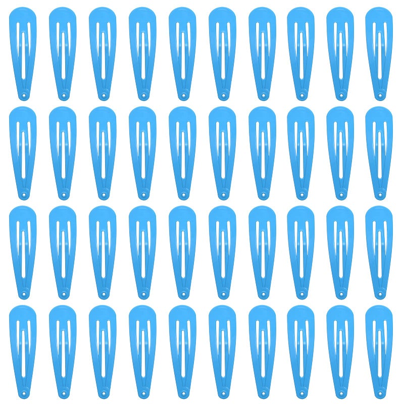 PIDOUDOU 40 Counts Colorful Metal Snap Hair Clips 2 Inch Barrettes for Women Accessories (teal) - Image 3