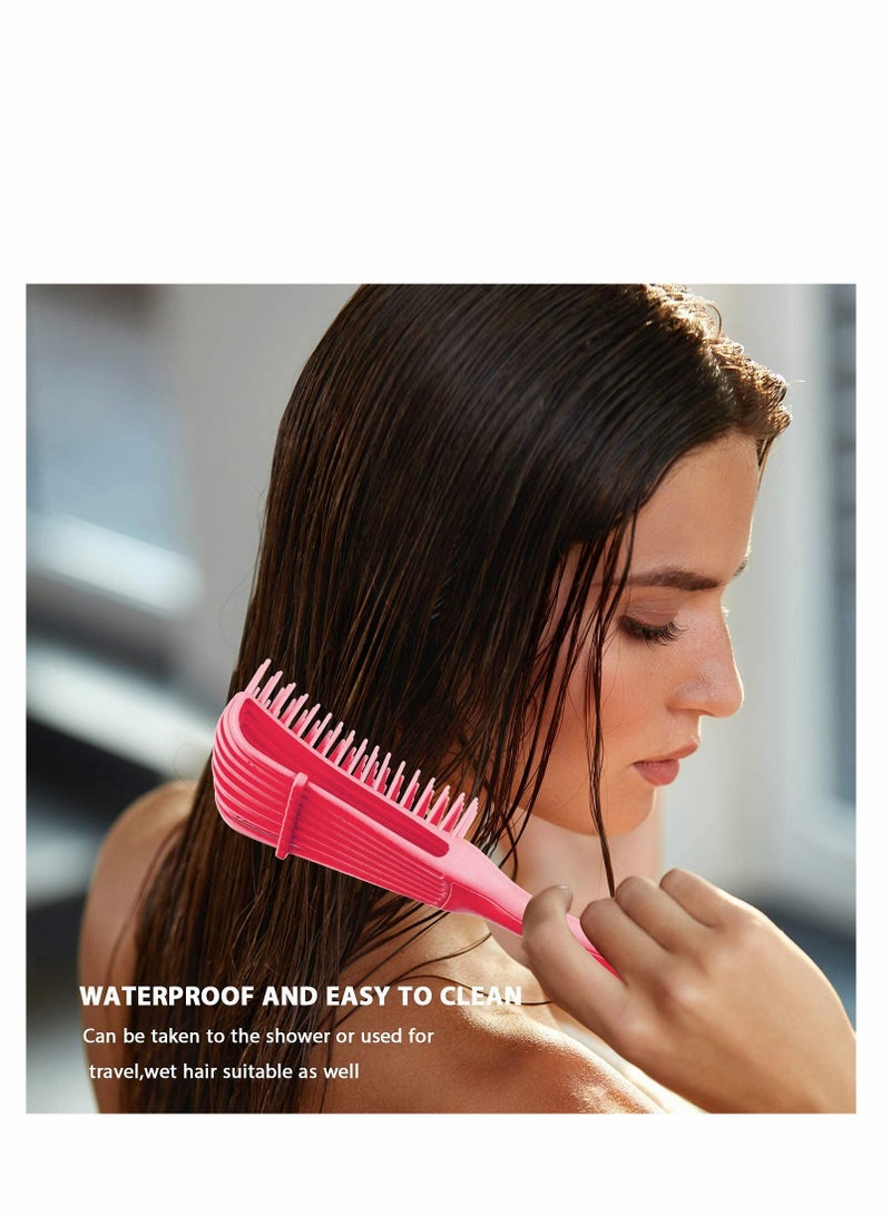 SOLARAE 2 Pieces Detangling Brush Detangler and 2 Pieces Edge Brush Double Sided Hair Comb, Clean Knots for 3a to 4c Hair Textured Kinky Wavy Curly Wet Dry Oil Matted Hair (Black Pink) - Image 5