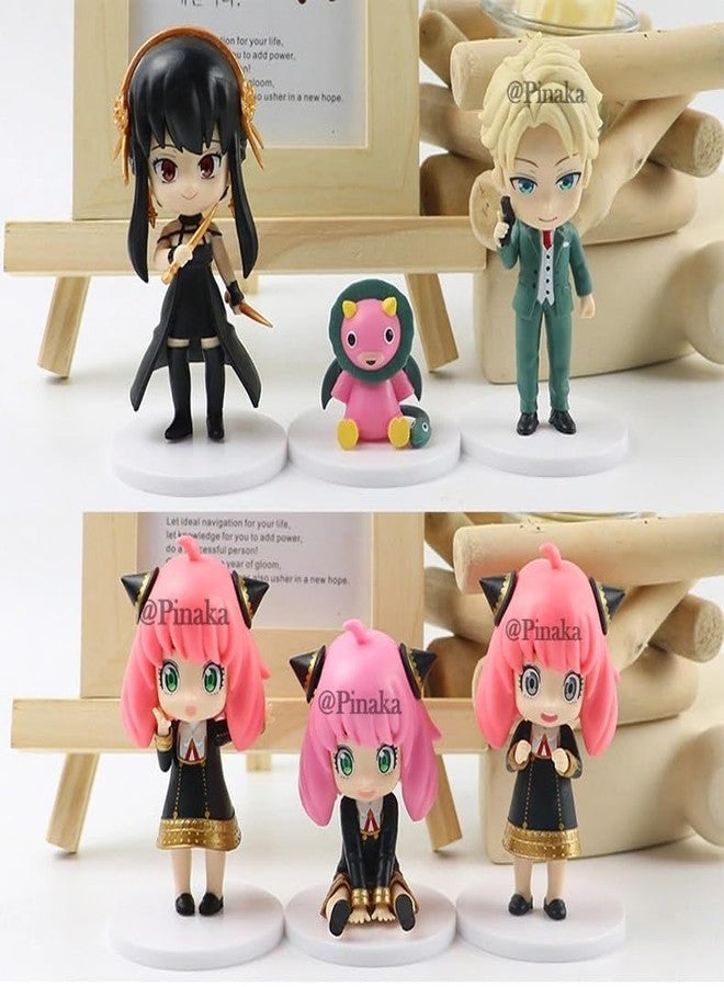 PINAKA SPY × Family Set of 6 Action Figures Anya Forger Figure PVC Anime Figuine Toy Twilight Yor Forger Doll Model Weeb Manga Collectible - Image 2