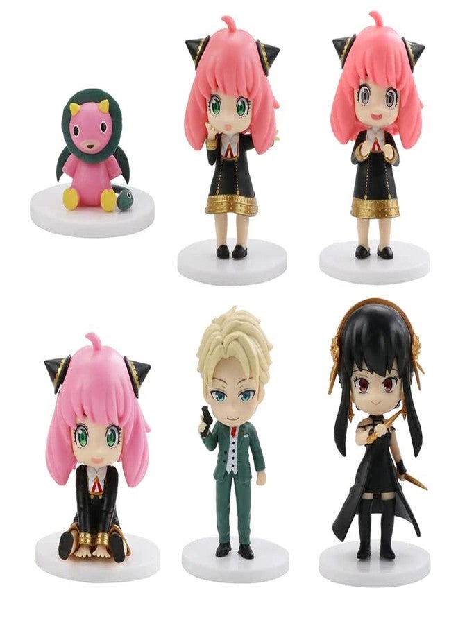 PINAKA SPY × Family Set of 6 Action Figures Anya Forger Figure PVC Anime Figuine Toy Twilight Yor Forger Doll Model Weeb Manga Collectible - Image 1