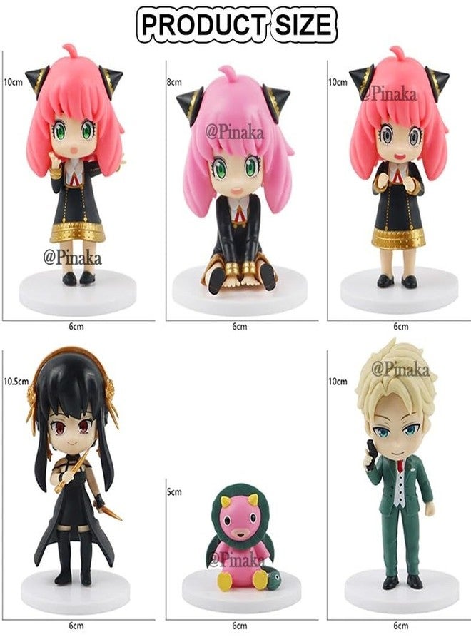 PINAKA SPY × Family Set of 6 Action Figures Anya Forger Figure PVC Anime Figuine Toy Twilight Yor Forger Doll Model Weeb Manga Collectible - Image 3