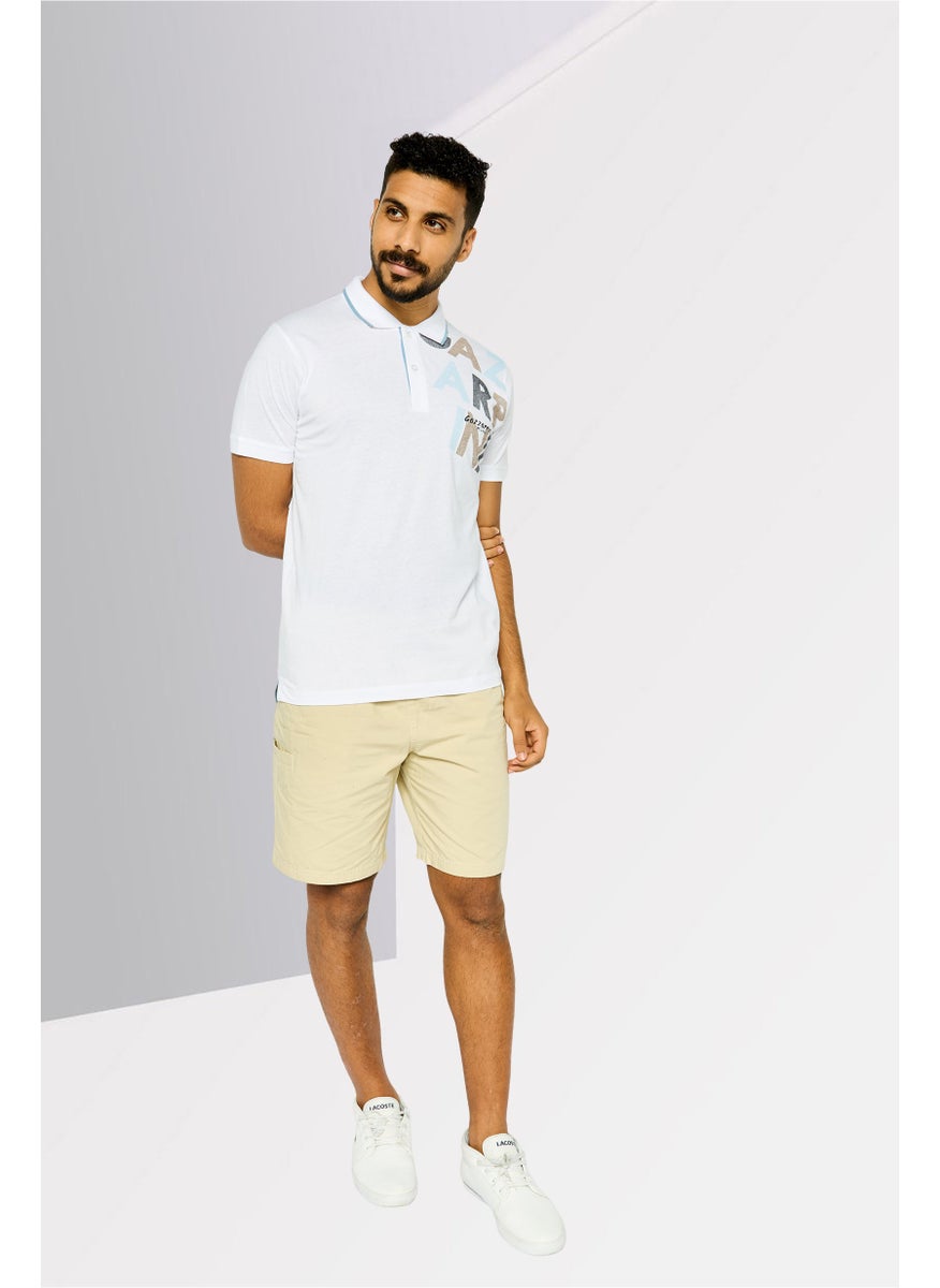 Gazzarrini Men Regular Fit Graphic Print Short Sleeves Polo Shirt, White  - Image 2