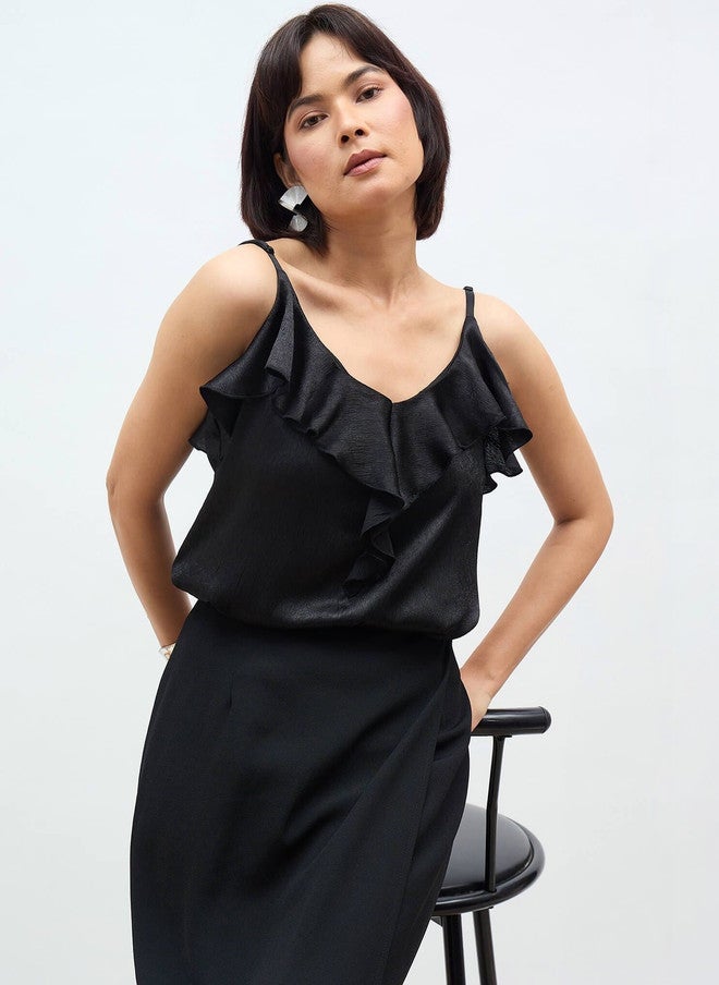 SALT ATTIRE Ruffles Satin Top - Image 5