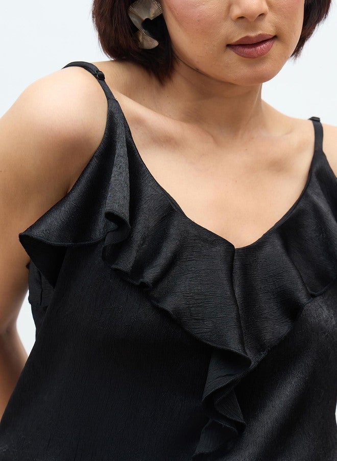 SALT ATTIRE Ruffles Satin Top - Image 4